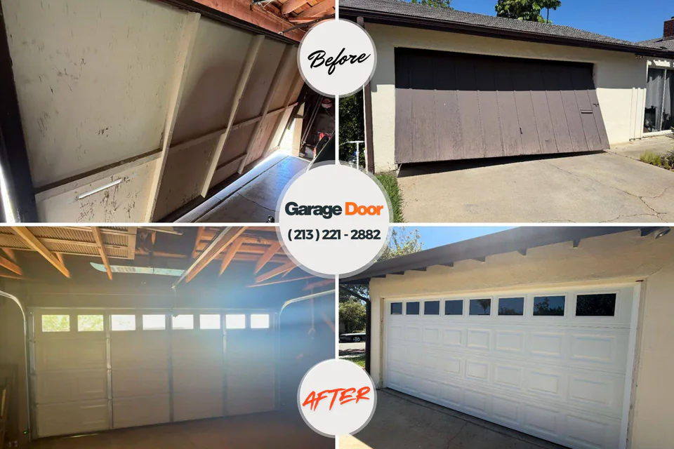 Before and after: garage door repair North Shore, VA